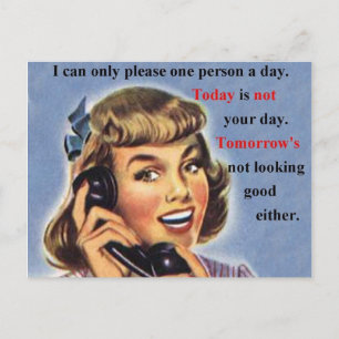 Today is Not Your Day - Retro Image mug Postcard