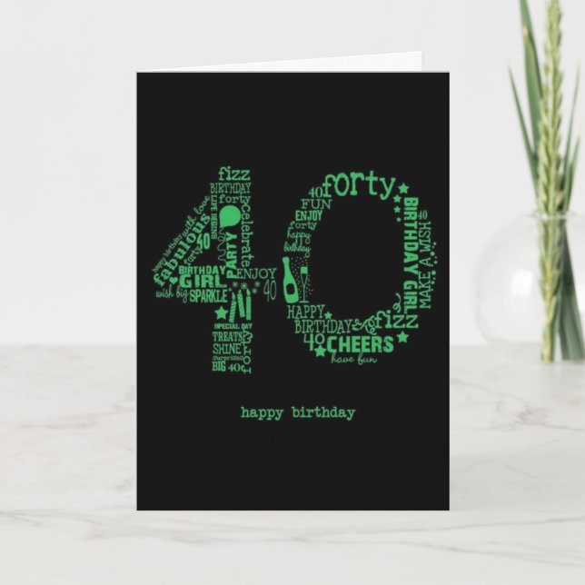 TODAY IS "YOUR DAY" HAPPY **40th** LADY!!!! Card (Front)