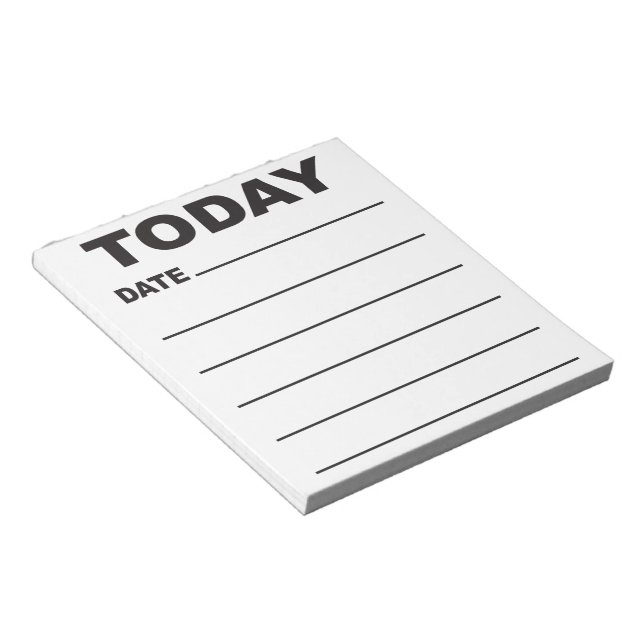 TODAY list large print bold lines for low vision Notepad (Angled)
