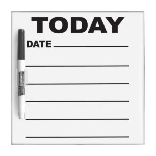 TODAY list large print bold lines low vision Dry Erase Board