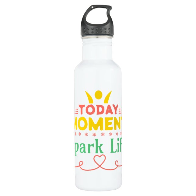 Today Moment, Spark Life Stainless Steel Water Bottle (Front)