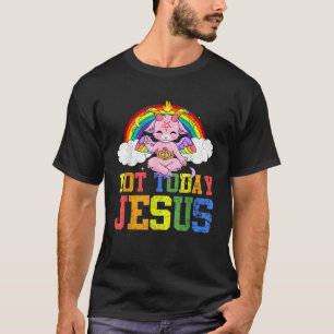 Today Not Jesus Cute Baphomet LBGT Satan Goat Gay  T-Shirt