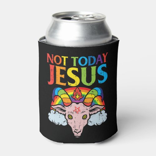 Today Not Jesus Satan Goat Satanic Rainbow Satanis Can Cooler