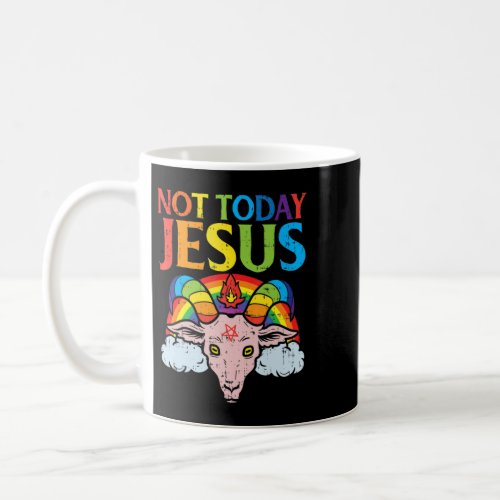 Today Not Jesus Satan Goat Satanic Rainbow Satanis Coffee Mug