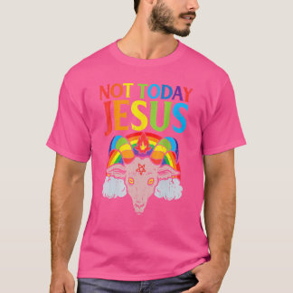 Today Not Jesus Satan Goat Satanic Rainbow Satanis T-Shirt
