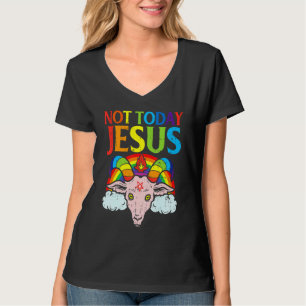 Today Not Jesus Satan Goat Satanic Rainbow Satanis T-Shirt