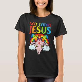 Today Not Jesus Satan Goat Satanic Rainbow Satanis T-Shirt