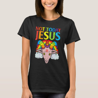 Today Not Jesus Satan Goat Satanic Rainbow Satanis T-Shirt