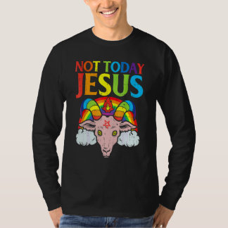 Today Not Jesus Satan Goat Satanic Rainbow Satanis T-Shirt
