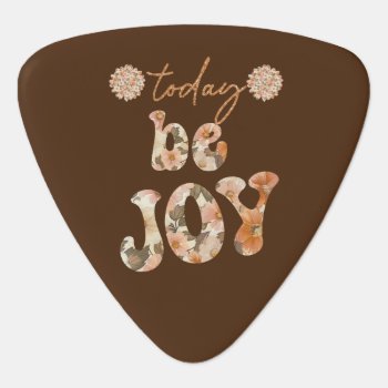 Today  Retro Be Joy Affirmation Guitar Pick by QuoteLife at Zazzle