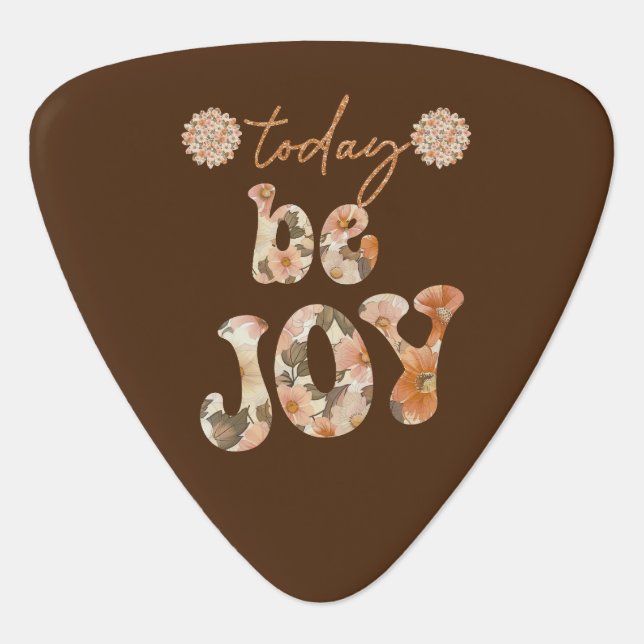 Today, Retro Be Joy Affirmation Guitar Pick (Front)