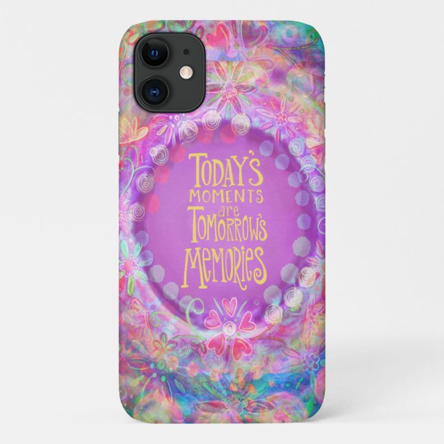 Today’s Moments Pink Floral Girly Inspirivity Case-Mate iPhone Case (Back)