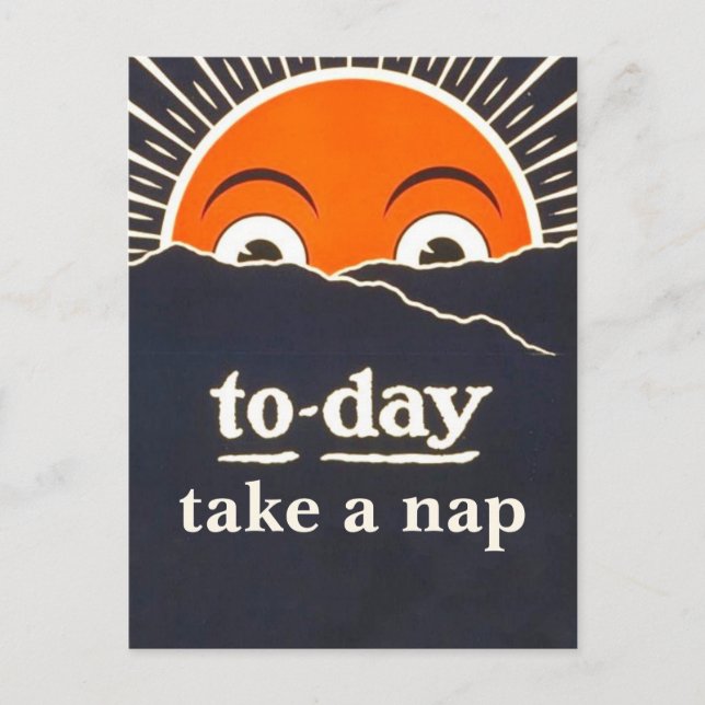 Today, Take a Nap Vintage Postcard (Front)