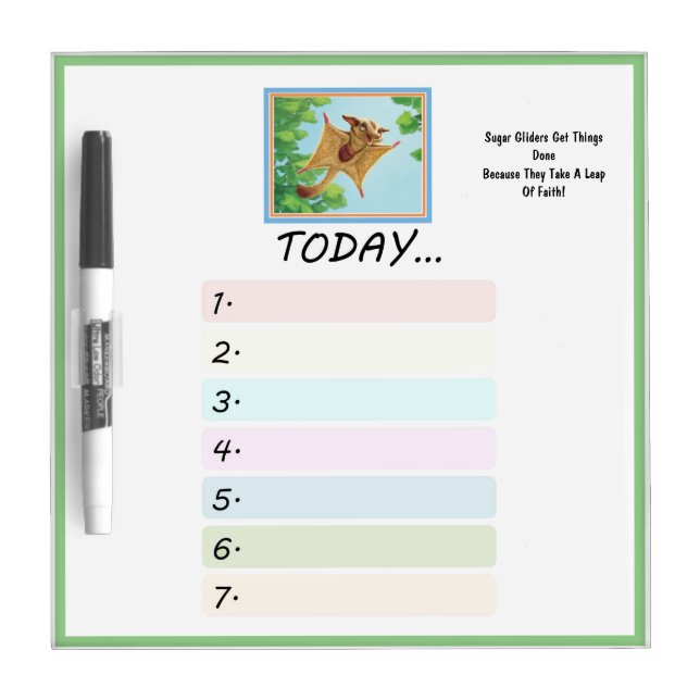 Today To Do LIst/SugarGlider Dry Erase Board (Front)