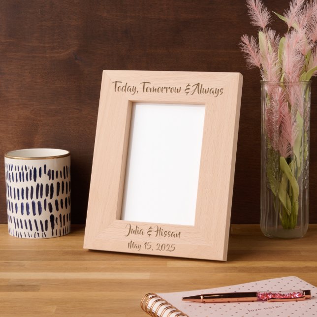 Today, Tomorrow, and Always Personalized Photo  Engraved Frames (Left)