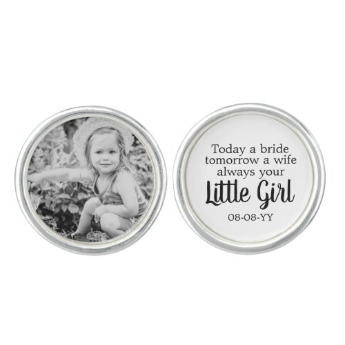Today Tomorrow Wife Father of the Bride Photo Cufflinks
