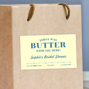 Today Was Butter With You Yellow & Blue Favor Rectangular Sticker