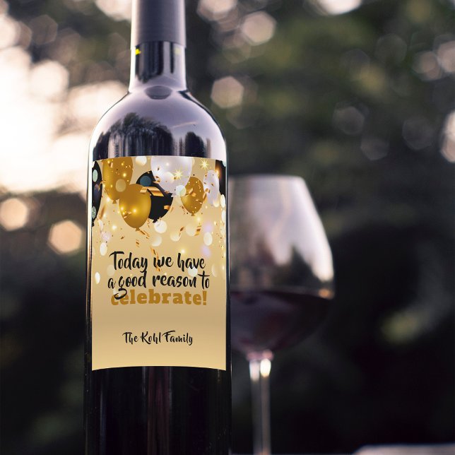 Today We Have A Good Reason To Celebrate Modern Wine Label (Creator Uploaded)