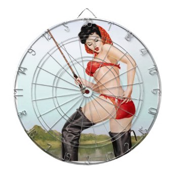 Today's Catch Pin Up Fishing Girl Dartboard With Darts by Spice at Zazzle