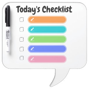 Today's Checklist editable wipe clean board