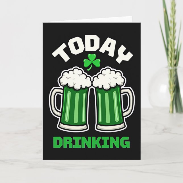 Todays Drinking Beer Mugs Card (Front)