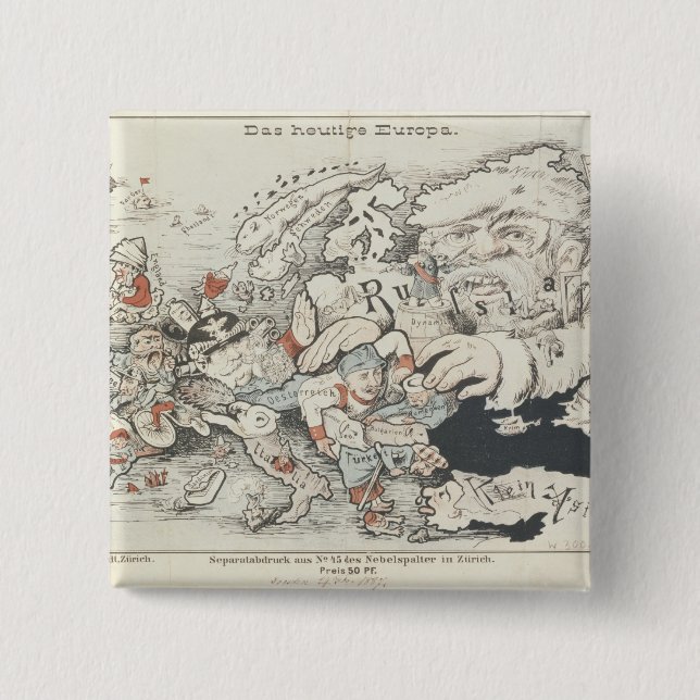 Today's Europe', 1887 Button (Front)