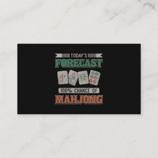 Todays Forecast 100 Chance of Mahjong Party Mahjon Business Card