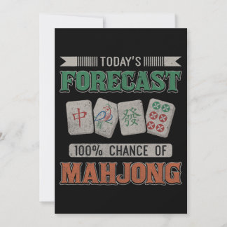 Todays Forecast 100 Chance of Mahjong Party Mahjon Invitation