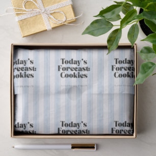 Today's Forecast: Cookies Blue And White Retro Tissue Paper
