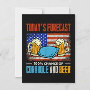 Today's Forecast Cornhole And Beer Holiday Card