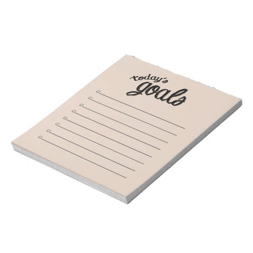 TODAY'S GOALS Notepad | Zazzle