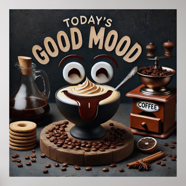 Today's Good Mood" Fine Art Coffee Poster (Front)