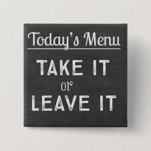 Today's Menu Chalkboard Pinback Button