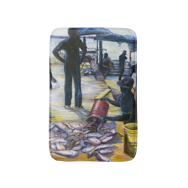 Today's Menu, Harbor Island, Bahamas Bath Mat (Front Vertical)
