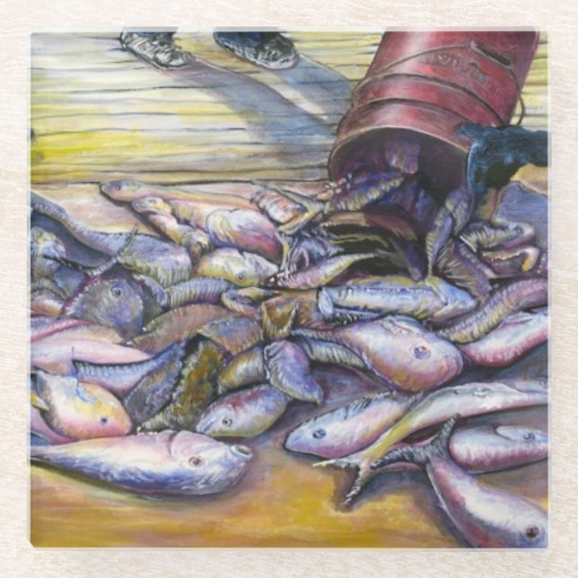 Today's Menu, Harbor Island, Bahamas Glass Coaster (Front)