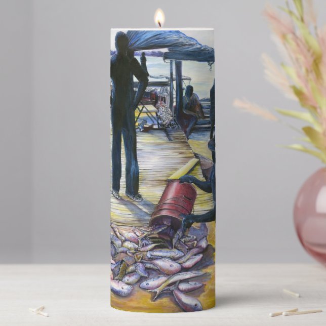 Today's Menu, Harbor Island, Bahamas  Pillar Candle (In Situ)