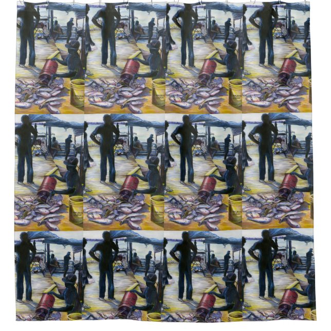 Today's Menu, Harbor Island, Bahamas Shower Curtain (Front)