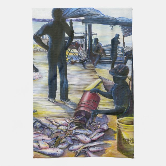 Today's Menu, Harbor Island, Bahamas Towel (Vertical)