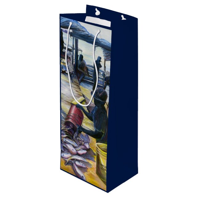 Today's Menu, Harbor Island, Bahamas Wine Gift Bag (Back Angled)