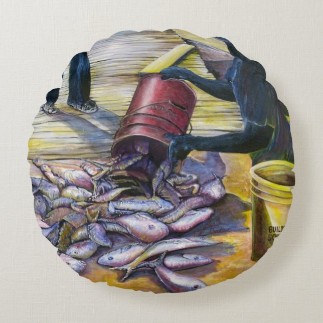 Today's Menu, Harbor Island Round Pillow (Front)