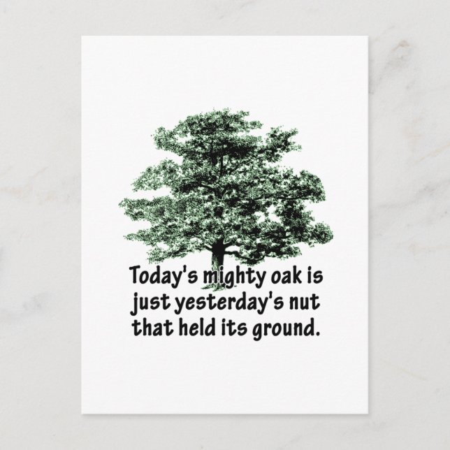 Today's mighty oak is just yesterday's nut that he postcard (Front)