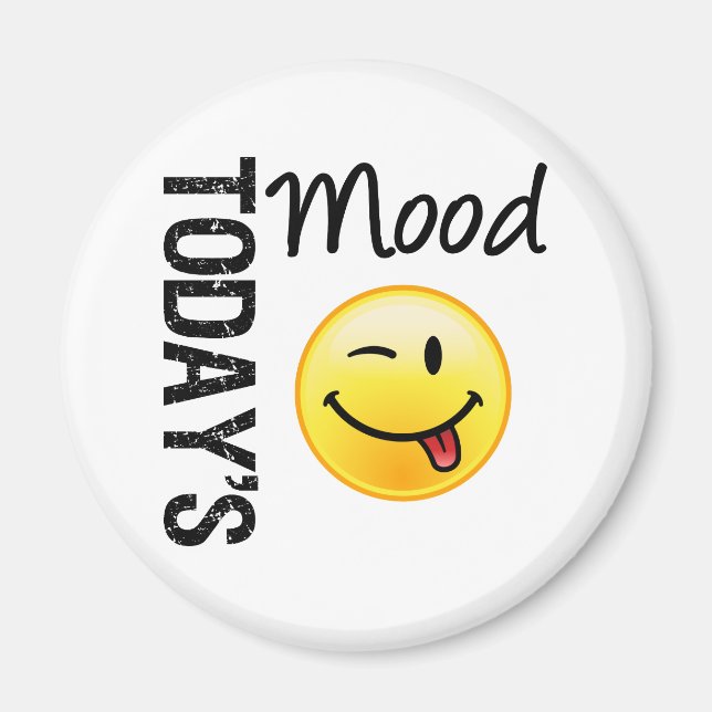 Today's Mood Emoticon Playful Magnet (Front)