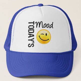 Today's Mood Emoticon Winking Trucker Hat