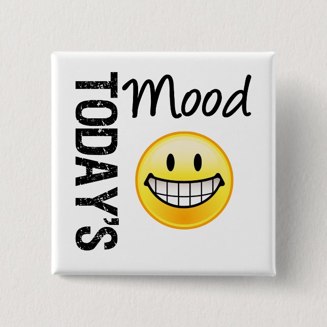 Today's Mood Very Happy Emoticon Button (Front)