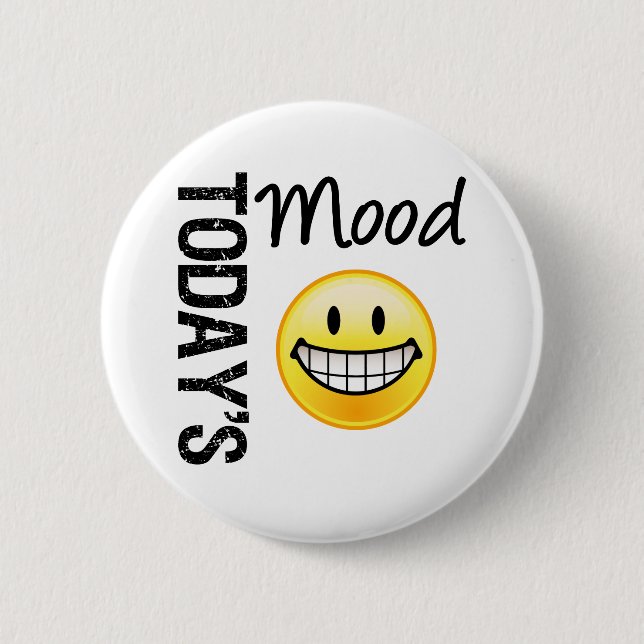 Today's Mood Very Happy Emoticon Button (Front)