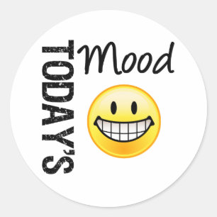 Today's Mood Very Happy Emoticon Classic Round Sticker