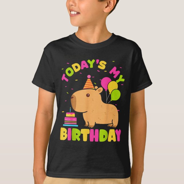 Todays My Birthday Girls Capybara Lovers Birthday  T-Shirt (Front)