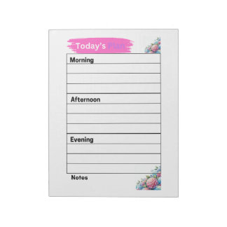Today's Plan Pink Hydrangea Pages Notepad