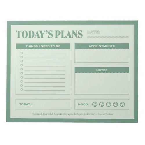 Todays Plans _ A Daily Planner Notepad