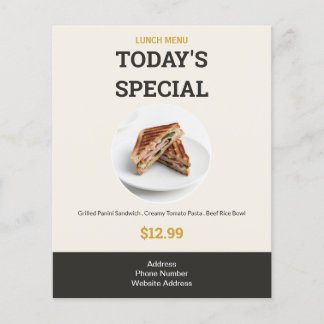 Today's Special Food Business Modern Lunch Menu Flyer